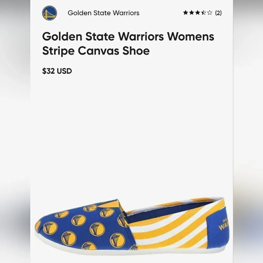 NBA Golden State Warriors Stripe Canvas Shoe